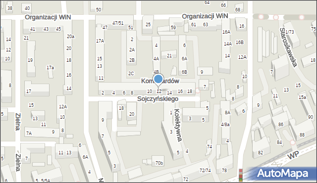 Łódź, Sojczyńskiego-Warszyca Stanisława, kpt., 12, mapa Łodzi