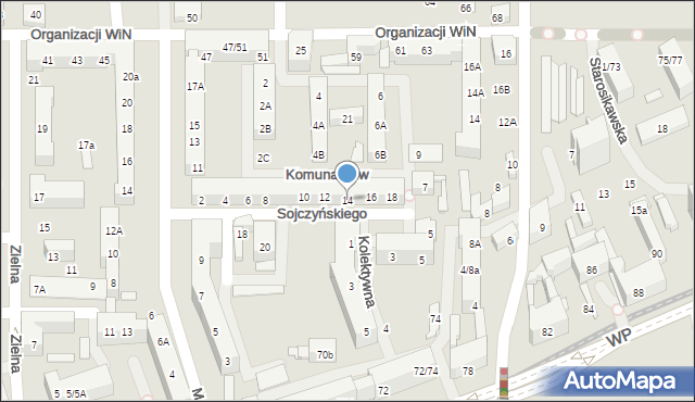 Łódź, Sojczyńskiego-Warszyca Stanisława, kpt., 14, mapa Łodzi