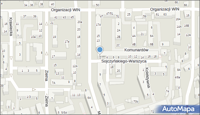 Łódź, Sojczyńskiego-Warszyca Stanisława, kpt., 2, mapa Łodzi