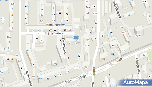 Łódź, Sojczyńskiego-Warszyca Stanisława, kpt., 5, mapa Łodzi
