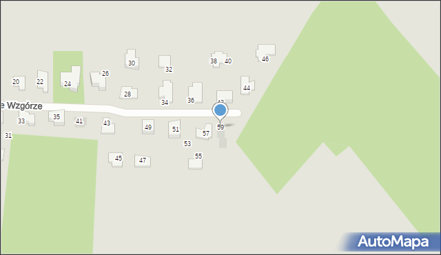 Łódź, Sosnowe Wzgórze, 59, mapa Łodzi