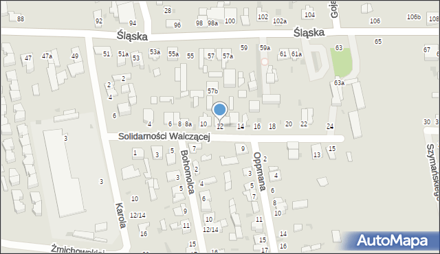 Łódź, Solidarności Walczącej, 12, mapa Łodzi