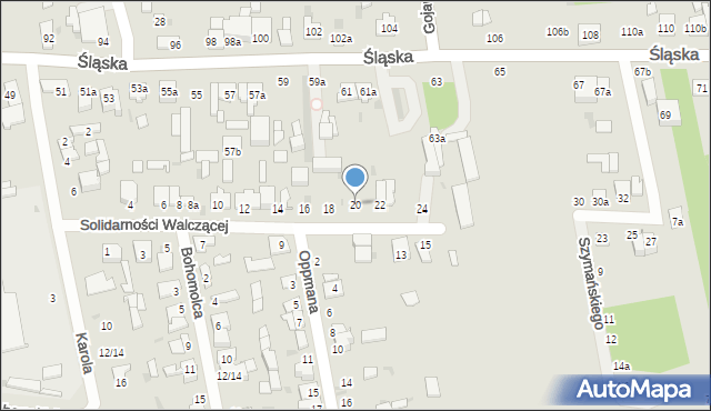 Łódź, Solidarności Walczącej, 20, mapa Łodzi