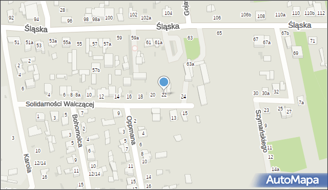 Łódź, Solidarności Walczącej, 22, mapa Łodzi