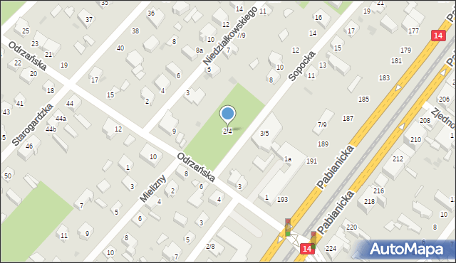 Łódź, Sopocka, 2/4, mapa Łodzi