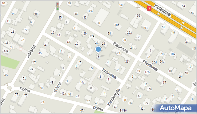 Łomianki, Sosnowa, 6, mapa Łomianki