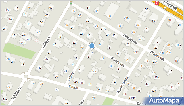 Łomianki, Sosnowa, 7, mapa Łomianki
