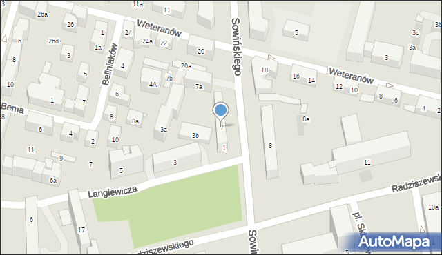 Lublin, Sowińskiego Józefa, gen., 7, mapa Lublina
