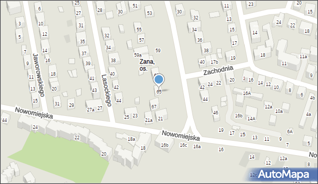 Lublin, Sowińskiego Józefa, gen., 65, mapa Lublina