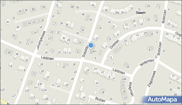 Lublin, Sobótki, 11, mapa Lublina