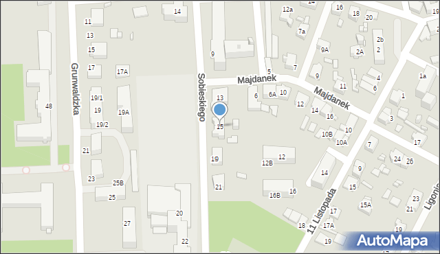 Lubliniec, Sobieskiego, 15, mapa Lubliniec