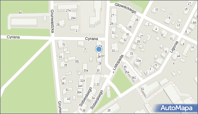 Lubliniec, Sobieskiego, 26, mapa Lubliniec