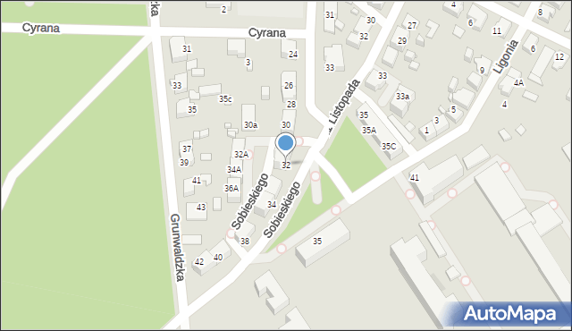 Lubliniec, Sobieskiego, 32, mapa Lubliniec