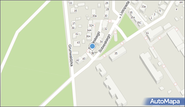 Lubliniec, Sobieskiego, 38, mapa Lubliniec