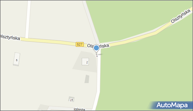 Łukta, Sosnowa, 1, mapa Łukta