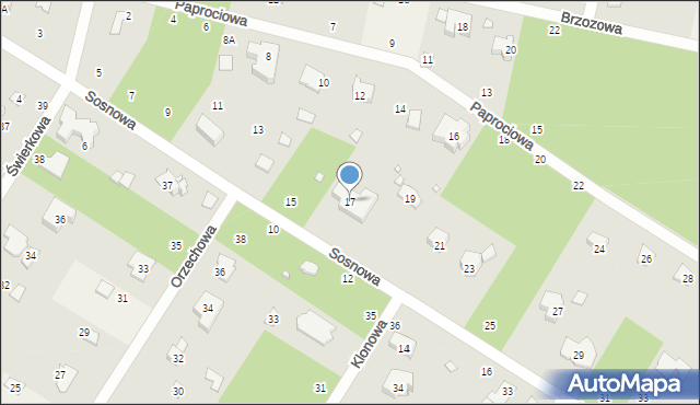 Magdalenka, Sosnowa, 17, mapa Magdalenka