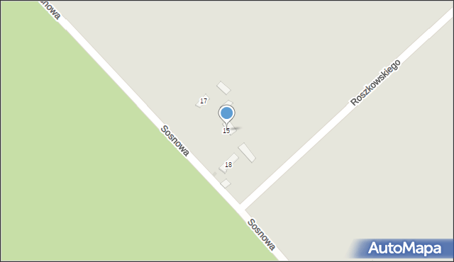 Magnuszew, Sosnowa, 15, mapa Magnuszew