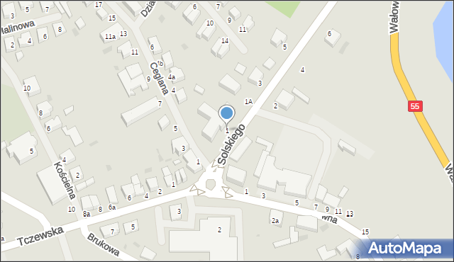 Malbork, Solskiego Ludwika, 1, mapa Malborka