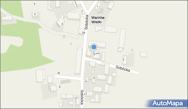Maniów Wielki, Sobócka, 3, mapa Maniów Wielki