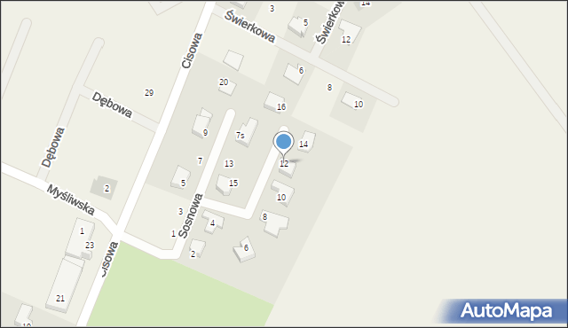 Manowo, Sosnowa, 12, mapa Manowo