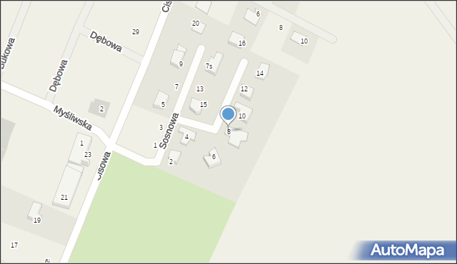 Manowo, Sosnowa, 8, mapa Manowo