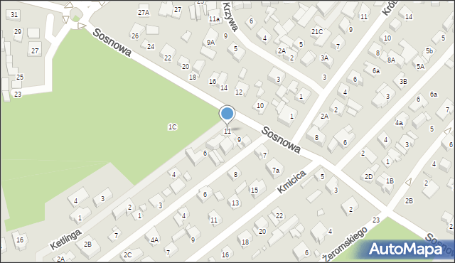Marki, Sosnowa, 11, mapa Marki