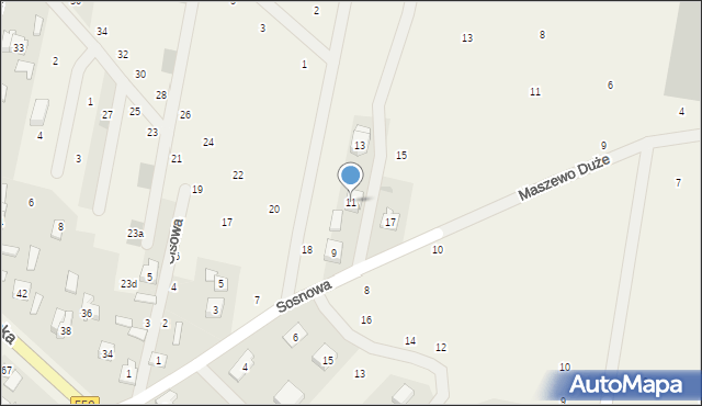 Maszewo Duże, Sosnowa, 11, mapa Maszewo Duże