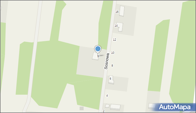 Maszna, Sosnowa, 9, mapa Maszna