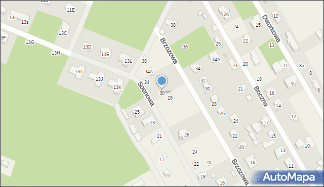 Michałów-Reginów, Sosnowa, 30, mapa Michałów-Reginów