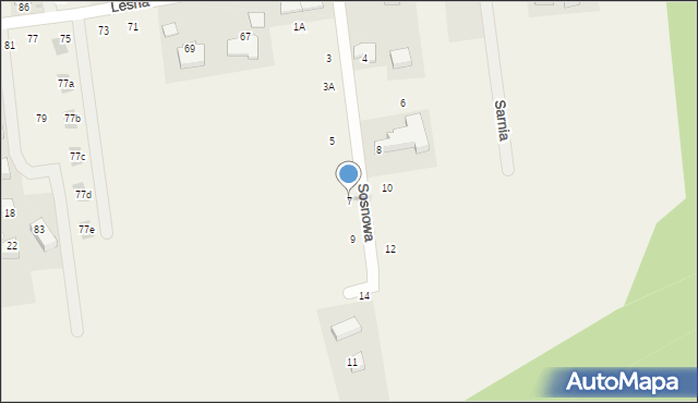 Michałowice, Sosnowa, 7, mapa Michałowice