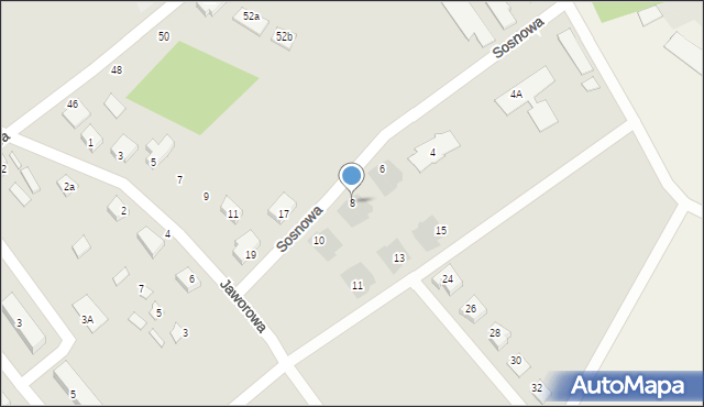 Michałowo, Sosnowa, 8, mapa Michałowo