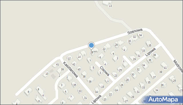 Międzyrzec Podlaski, Sosnowa, 18, mapa Międzyrzec Podlaski