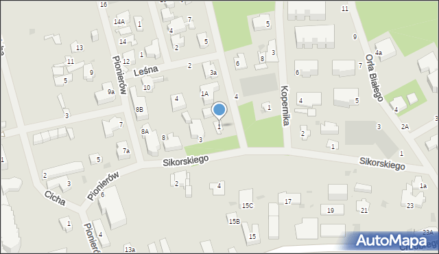 Mielno, Sosnowa, 1, mapa Mielno