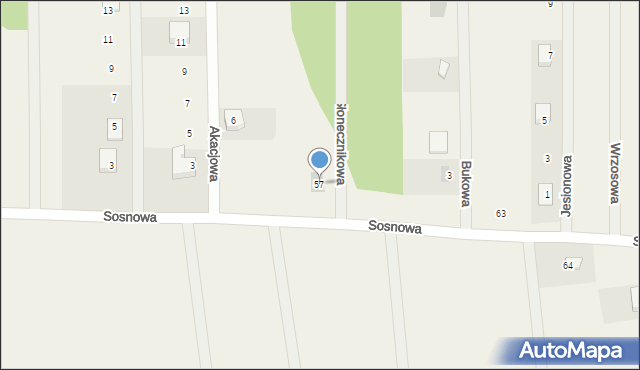 Mieroszyno, Sosnowa, 57, mapa Mieroszyno