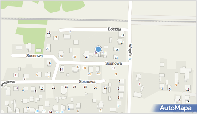 Mierzęcice, Sosnowa, 42, mapa Mierzęcice