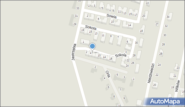 Mikołów, Sokola, 6, mapa Mikołów