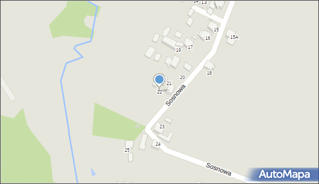 Mikołów, Sosnowa, 22, mapa Mikołów