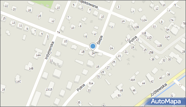 Milanówek, Sosnowa, 1A, mapa Milanówek