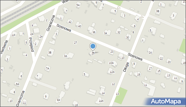 Milanówek, Sosnowa, 25, mapa Milanówek