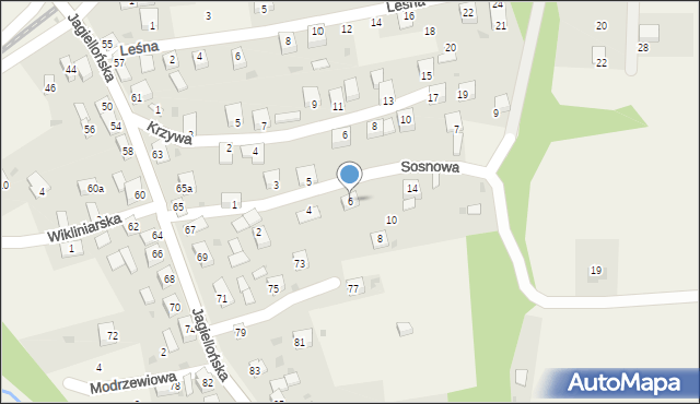 Milówka, Sosnowa, 6, mapa Milówka