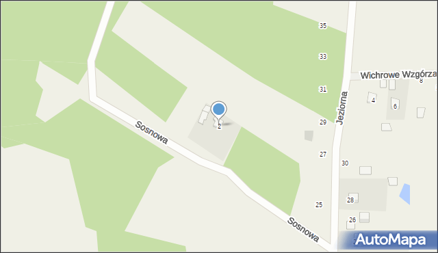 Miłowo, Sosnowa, 2, mapa Miłowo