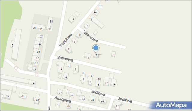 Mirków, Sosnowa, 5, mapa Mirków