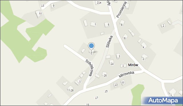 Mirów, Sobótkowa, 2, mapa Mirów