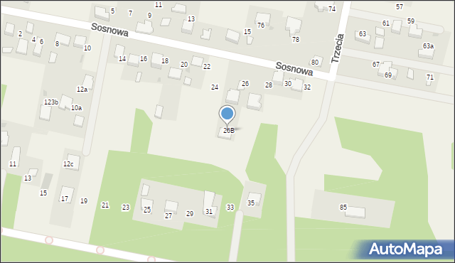 Młoszowa, Sosnowa, 26B, mapa Młoszowa