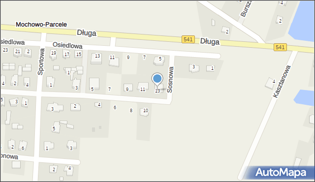 Mochowo-Parcele, Sosnowa, 13, mapa Mochowo-Parcele