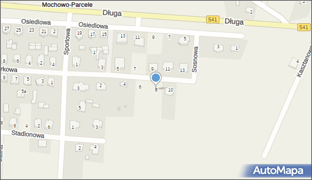 Mochowo-Parcele, Sosnowa, 8, mapa Mochowo-Parcele