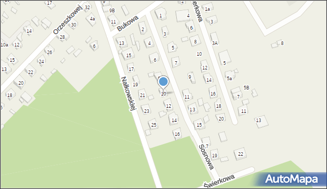 Modrzyca, Sosnowa, 10, mapa Modrzyca