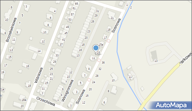 Mokronos Dolny, Sosnowa, 13, mapa Mokronos Dolny