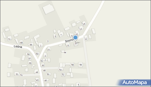 Mokrus, Sosnowa, 10, mapa Mokrus