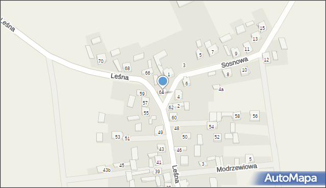 Mokrus, Sosnowa, 1a, mapa Mokrus